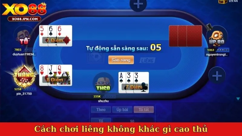 Cách chơi liêng không khác gì cao thủ