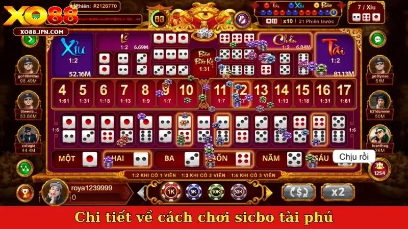 Chi tiết về cách chơi sicbo tài phú