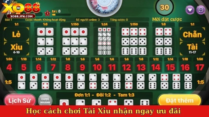 Học cách chơi Tài Xỉu nhận ngay ưu đãi 