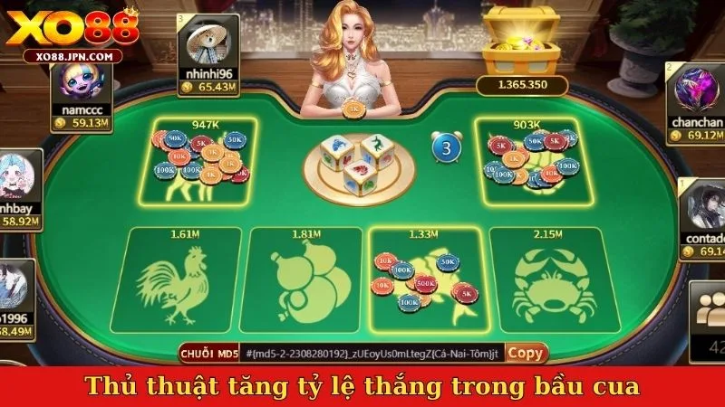 Thủ thuật tăng tỷ lệ thắng trong bầu cua